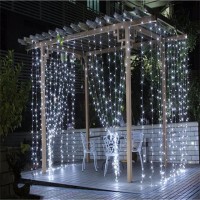 Гірлянда вулична, водоспад-штора, 480 LED біле світло, 3.0*2.25 метра (G-145)